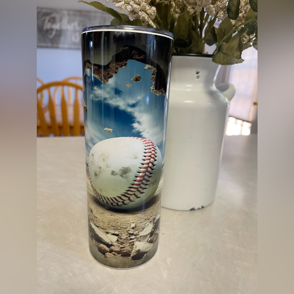 Baseball 20 oz skinny tumbler. New